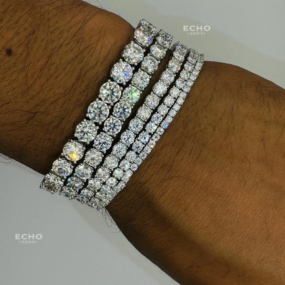 VVS1 Ideal Cut Moissanite Tennis Bracelet, Passes Diamond Tester | 925 Sterling Silver Iced Out Jewelry | 2-6mm Anniversary Gift