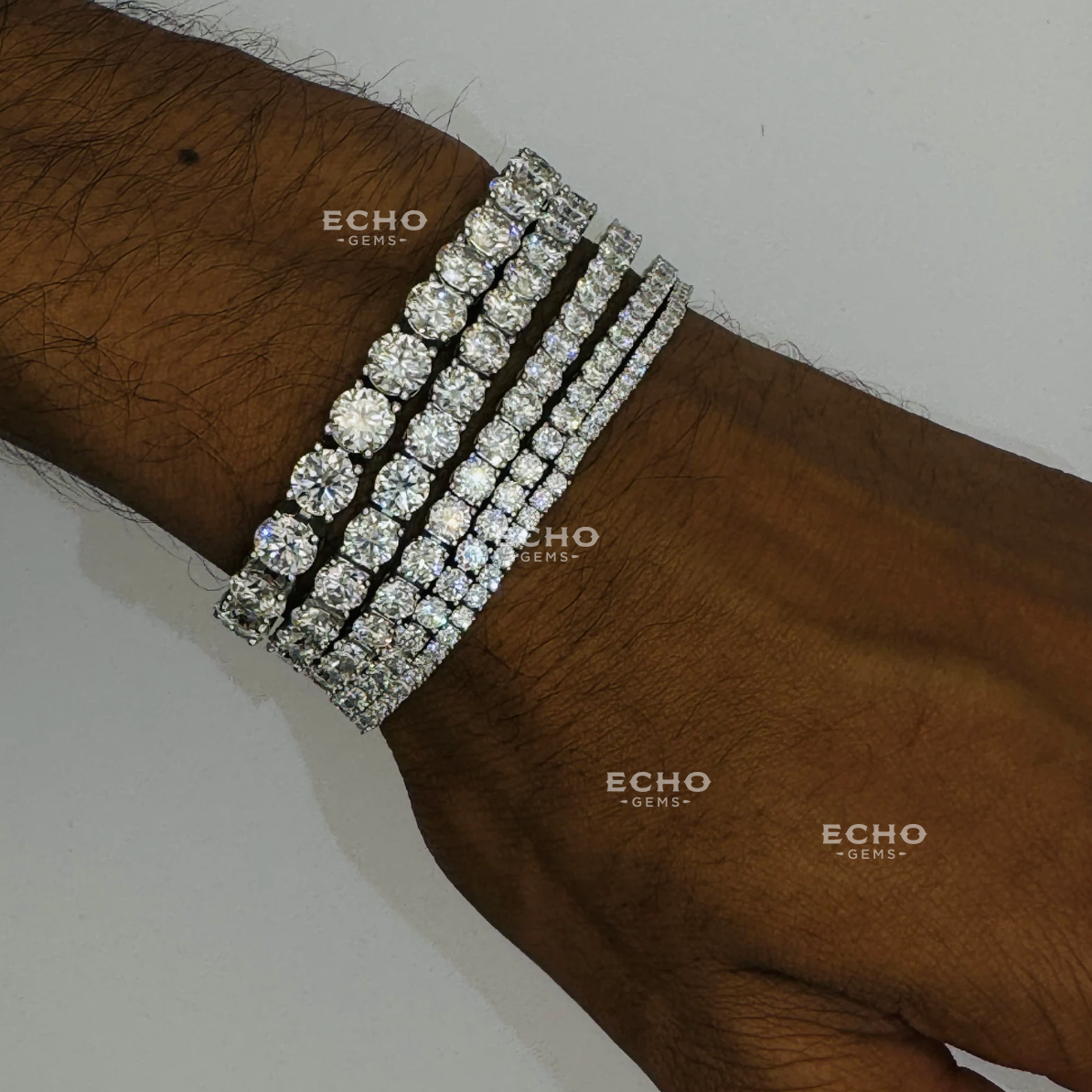 VVS1 Ideal Cut Moissanite Tennis Bracelet, Passes Diamond Tester | 925 Sterling Silver Iced Out Jewelry | 2-6mm Anniversary Gift