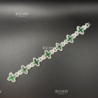 Vibrant Floral Bracelet | 925 Sterling Silver Bloom Design | Boho Chic Gift for Her