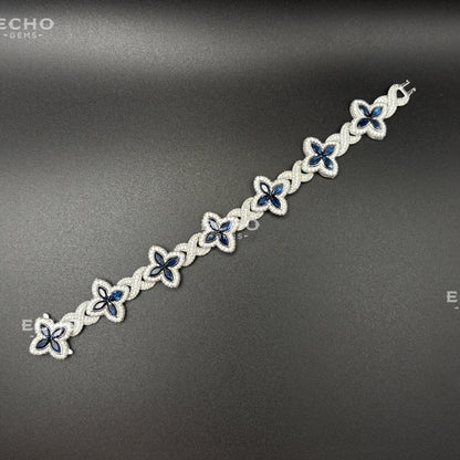 Vibrant Floral Bracelet | 925 Sterling Silver Bloom Design | Boho Chic Gift for Her