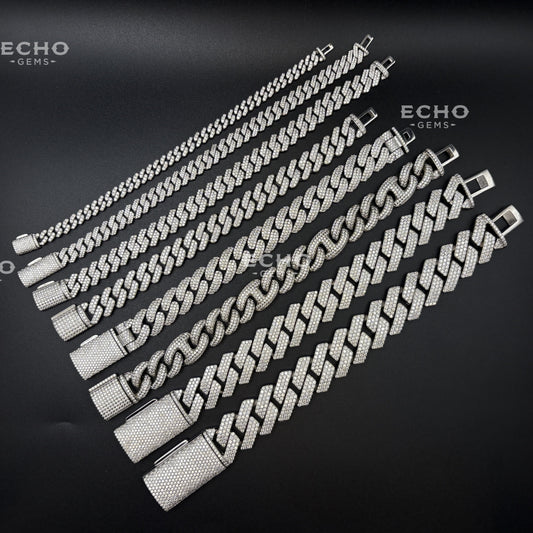 Cuban Bracelet – Solid 925 Sterling Silver | 6mm to 20mm | Classic Iced Out Chain | Luxury Hip-Hop Jewelry