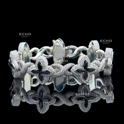 Vibrant Floral Bracelet | 925 Sterling Silver Bloom Design | Boho Chic Gift for Her