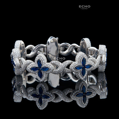 Vibrant Floral Bracelet | 925 Sterling Silver Bloom Design | Boho Chic Gift for Her