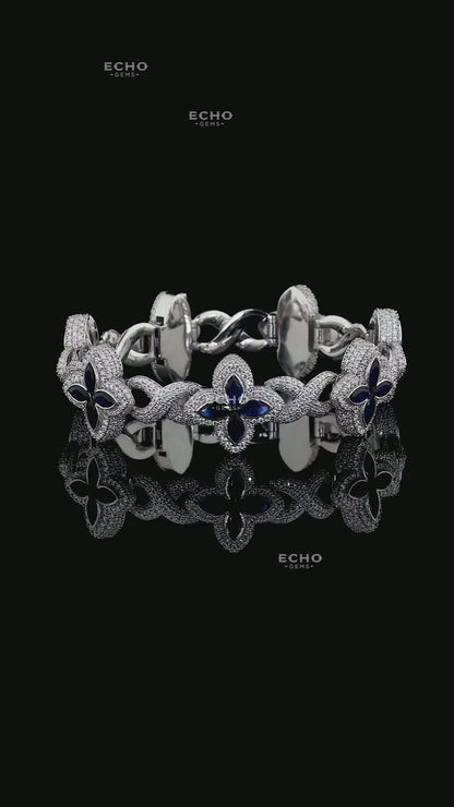 Vibrant Floral Bracelet | 925 Sterling Silver Bloom Design | Boho Chic Gift for Her